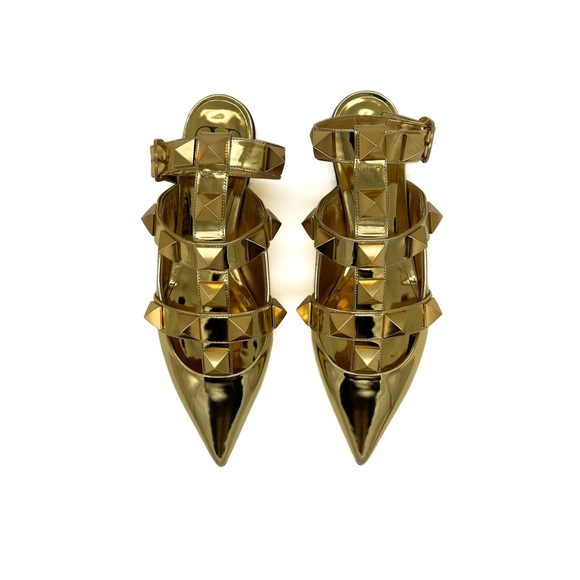 VALENTINO GARAVANI Roman Stud Ankle Strap Pointed Toe Flat - Picture 3 of 8